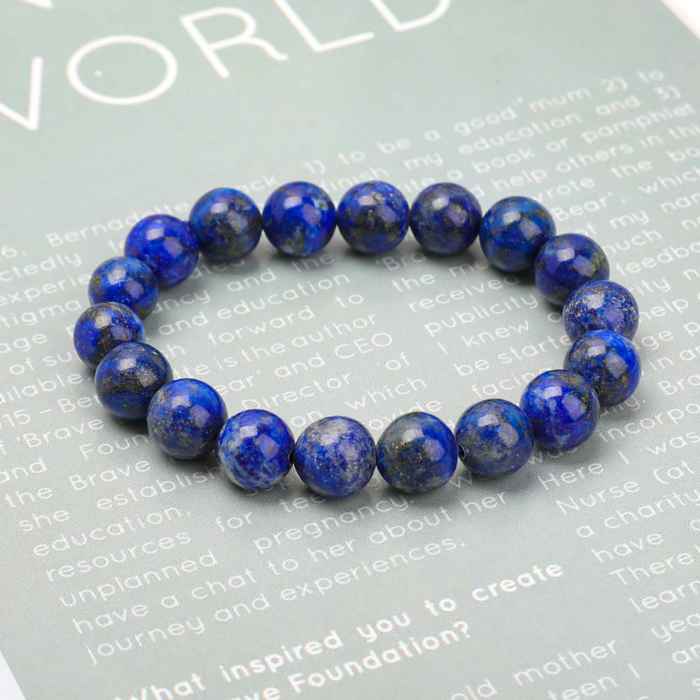 10mm Lapis Lazuli Bead Bracelet for Meditation Balance