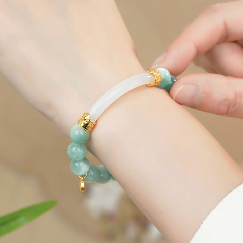 Bracelet de confiance spirituel en cuivre Larimar de 10 mm