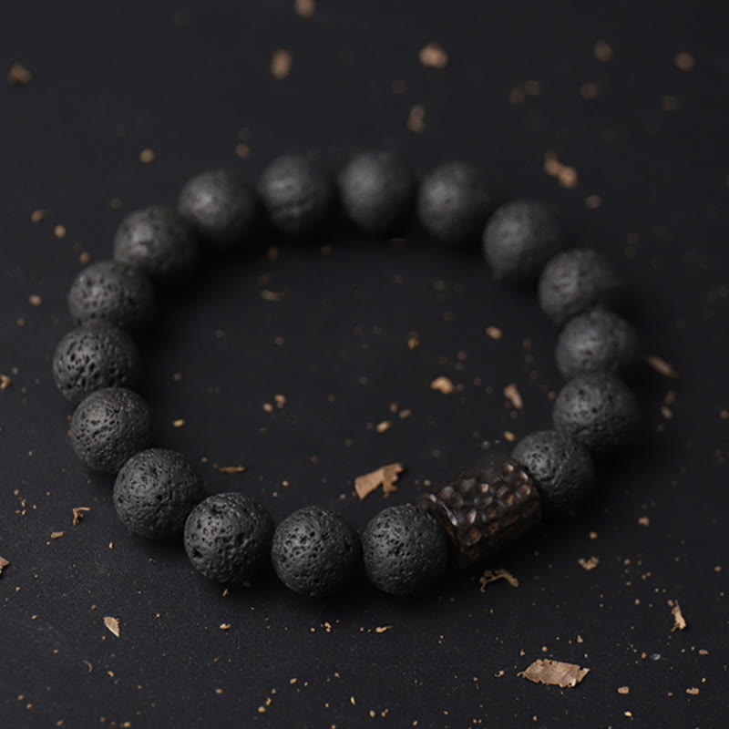 Bracelet de guérison en pierre de lave œil de tigre de 10 mm pour soulager le stress