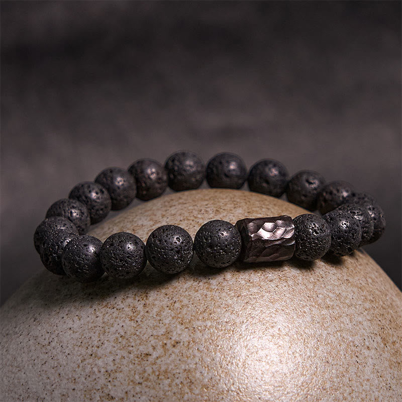Bracelet de guérison en pierre de lave œil de tigre de 10 mm pour soulager le stress