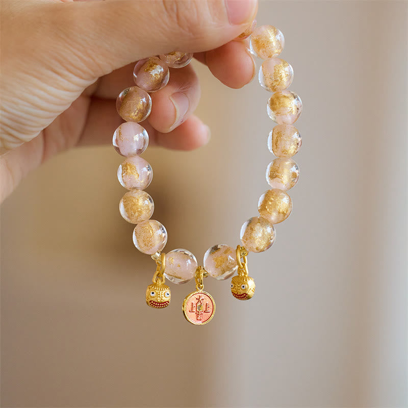 Bracelet porte-bonheur en verre Liuli de 10 mm