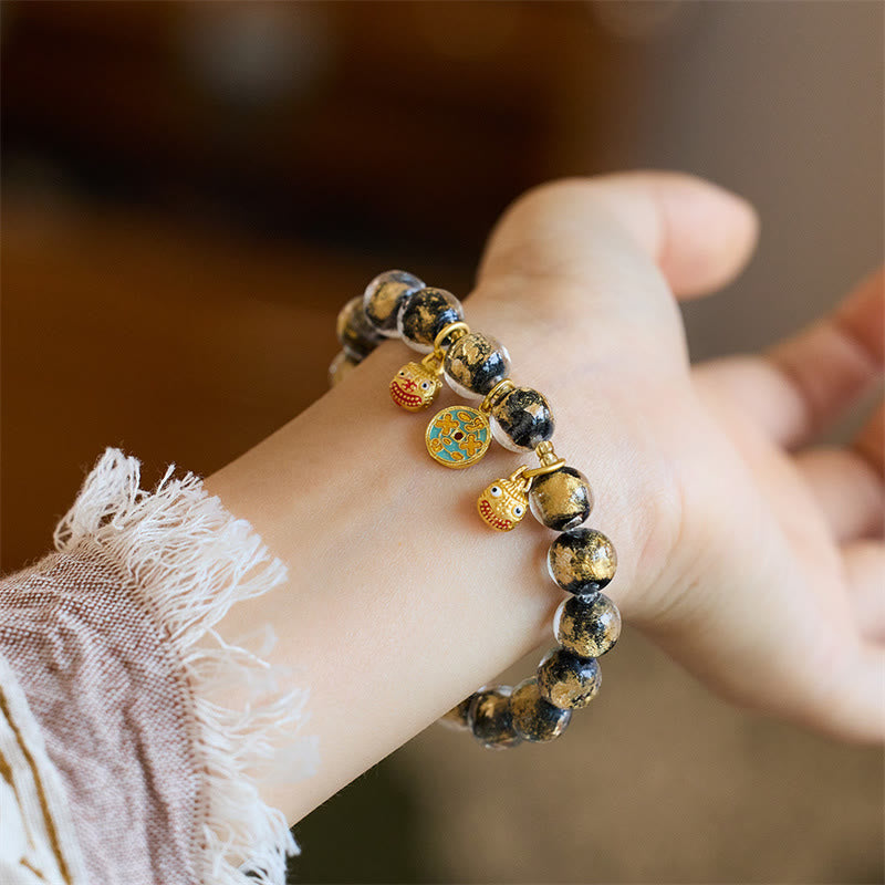 Bracelet porte-bonheur en verre Liuli de 10 mm