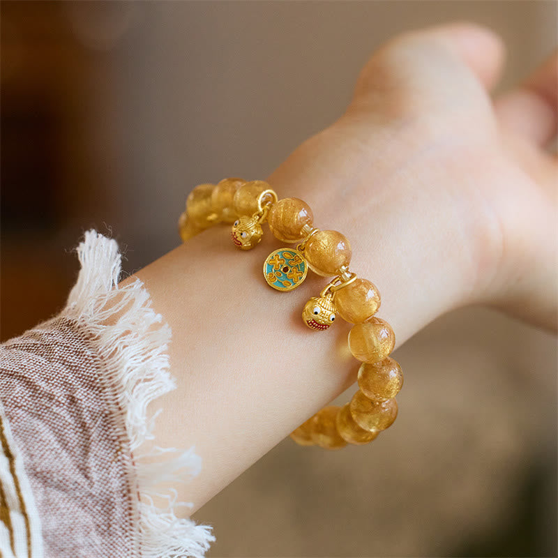 Bracelet porte-bonheur en verre Liuli de 10 mm