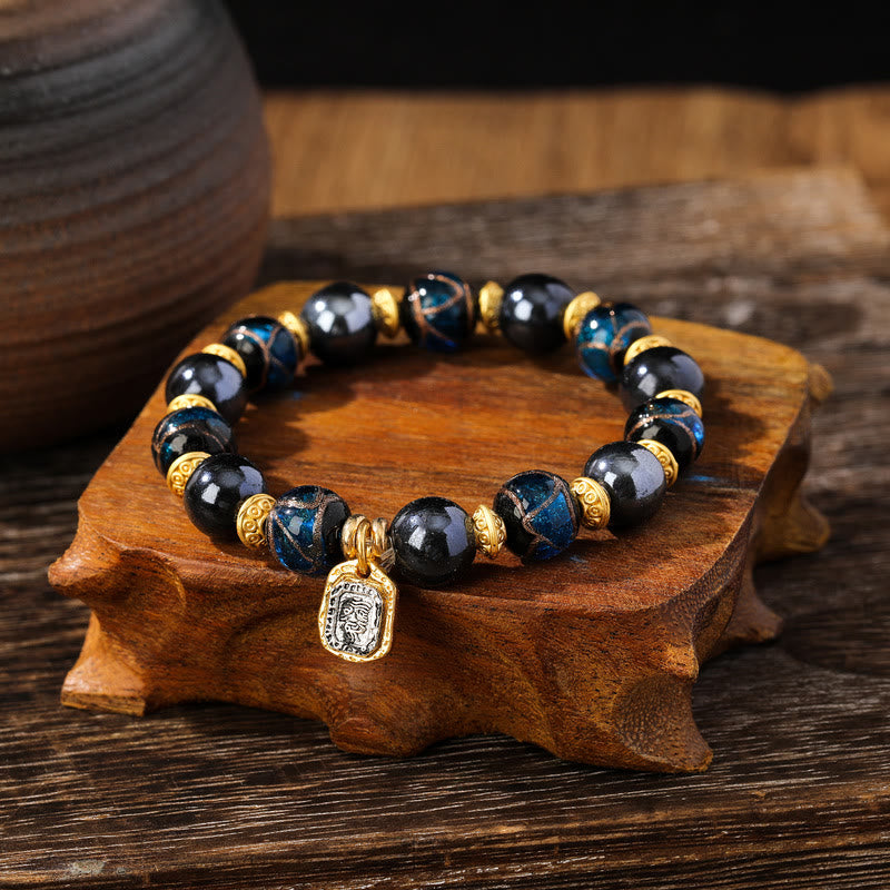 Bracelet porte-bonheur en verre Liuli de 10 mm, symbole de richesse et de Zakiram