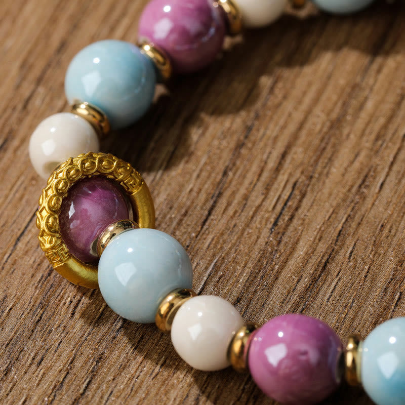 Bracelet de protection spirituelle en verre Liuli de 10 mm
