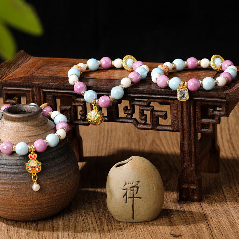 Bracelet de protection spirituelle en verre Liuli de 10 mm