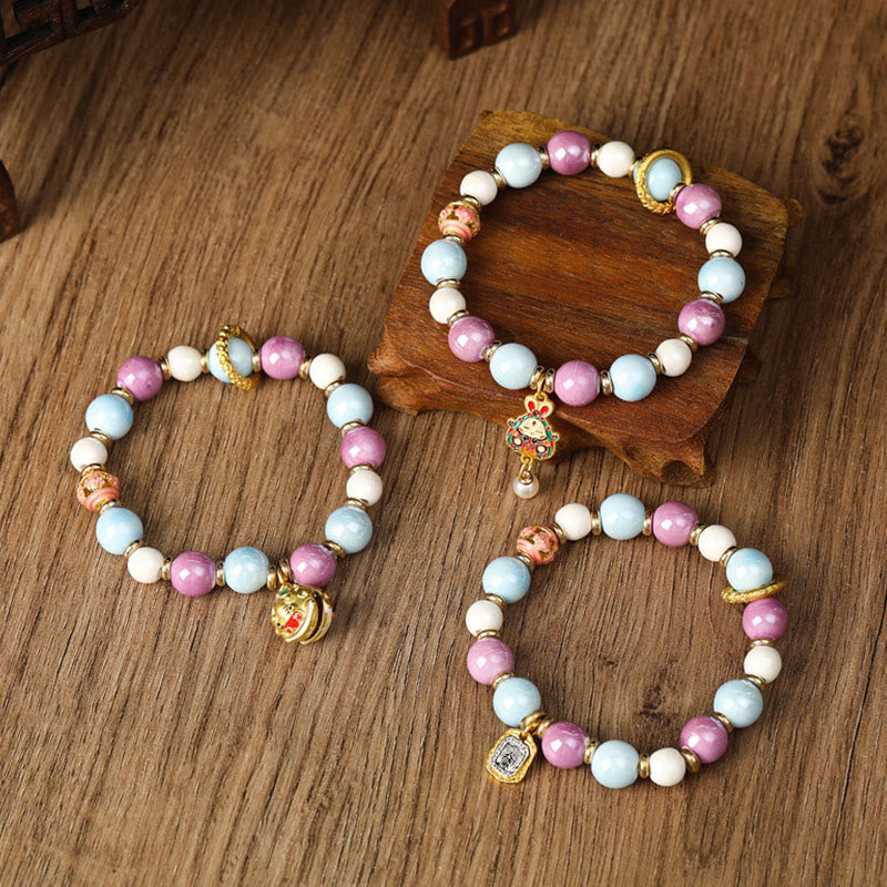 Bracelet de protection spirituelle en verre Liuli de 10 mm