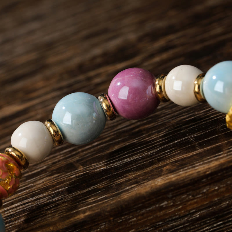 Bracelet de protection spirituelle en verre Liuli de 10 mm