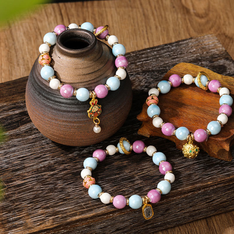 Bracelet de protection spirituelle en verre Liuli de 10 mm