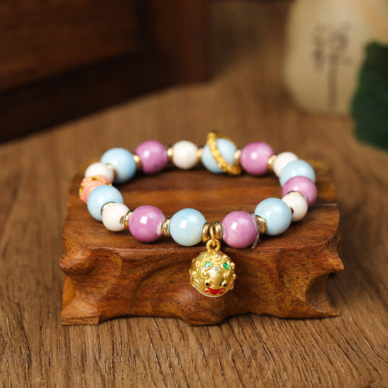 Bracelet de protection spirituelle en verre Liuli de 10 mm