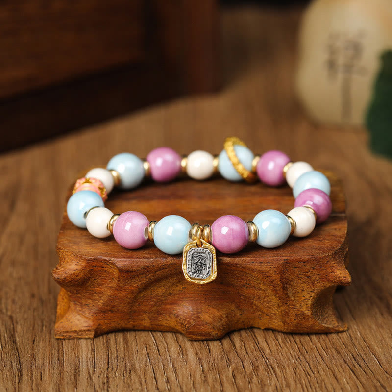 Bracelet de protection spirituelle en verre Liuli de 10 mm