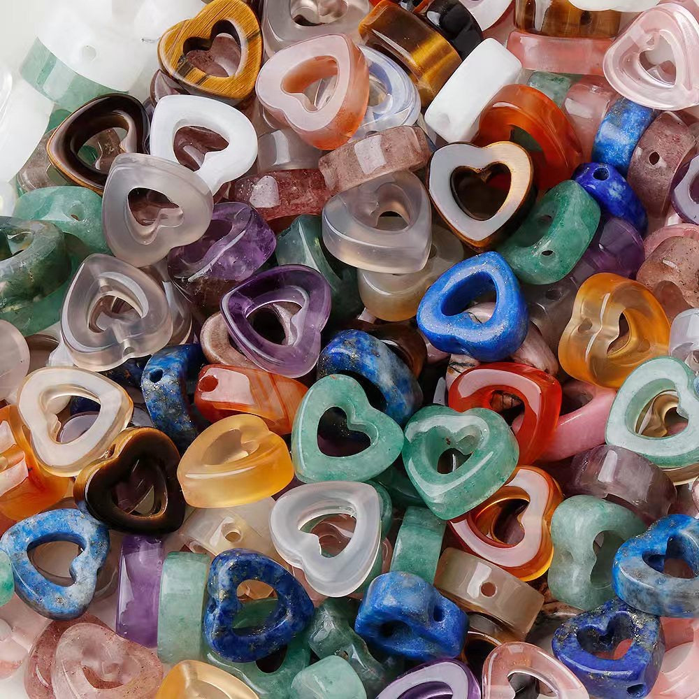 10mm Mixed Crystal Heart & Square Beads for Spiritual Jewelry