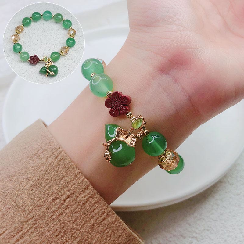 Bracelet de confiance en agate naturelle rouge et verte de 10 mm