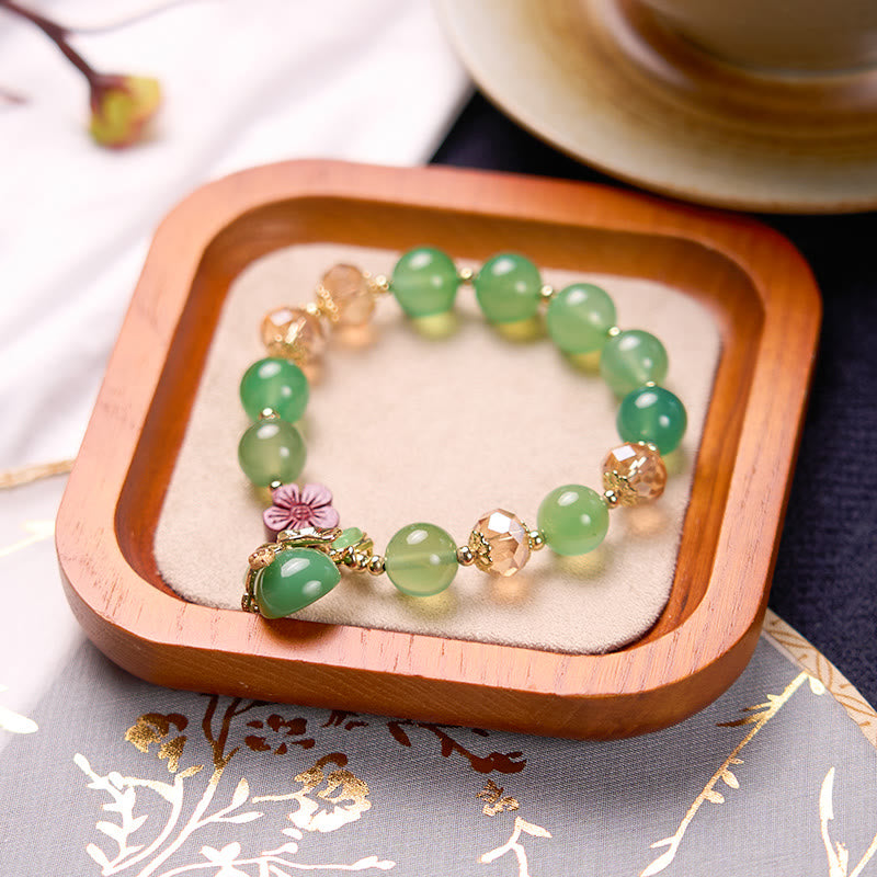 Bracelet de confiance en agate naturelle rouge et verte de 10 mm