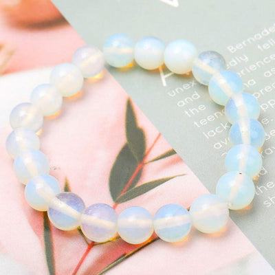 Bracelet spirituel en opalite de 10 mm pour la guérison et la protection