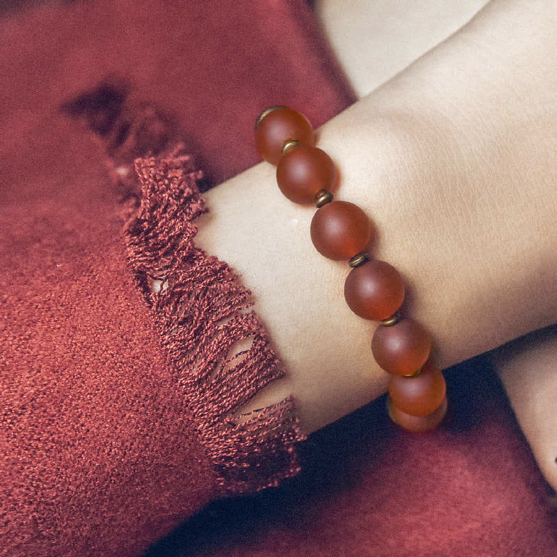 Bracelet de confiance en agate rouge de 10 mm pour la fortune