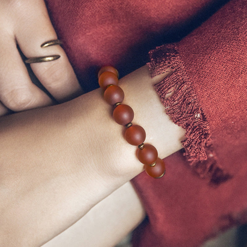 Bracelet de confiance en agate rouge de 10 mm pour la fortune