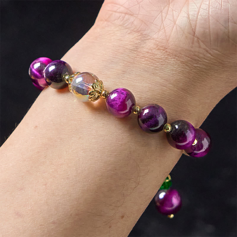 Bracelet de protection œil de tigre rouge 10 mm pour femme