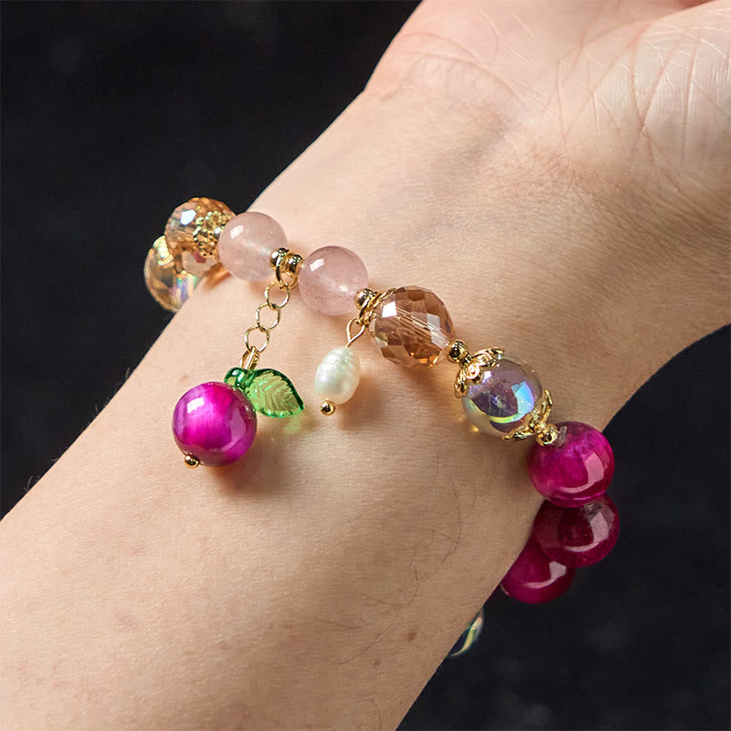 Bracelet de protection œil de tigre rouge 10 mm pour femme