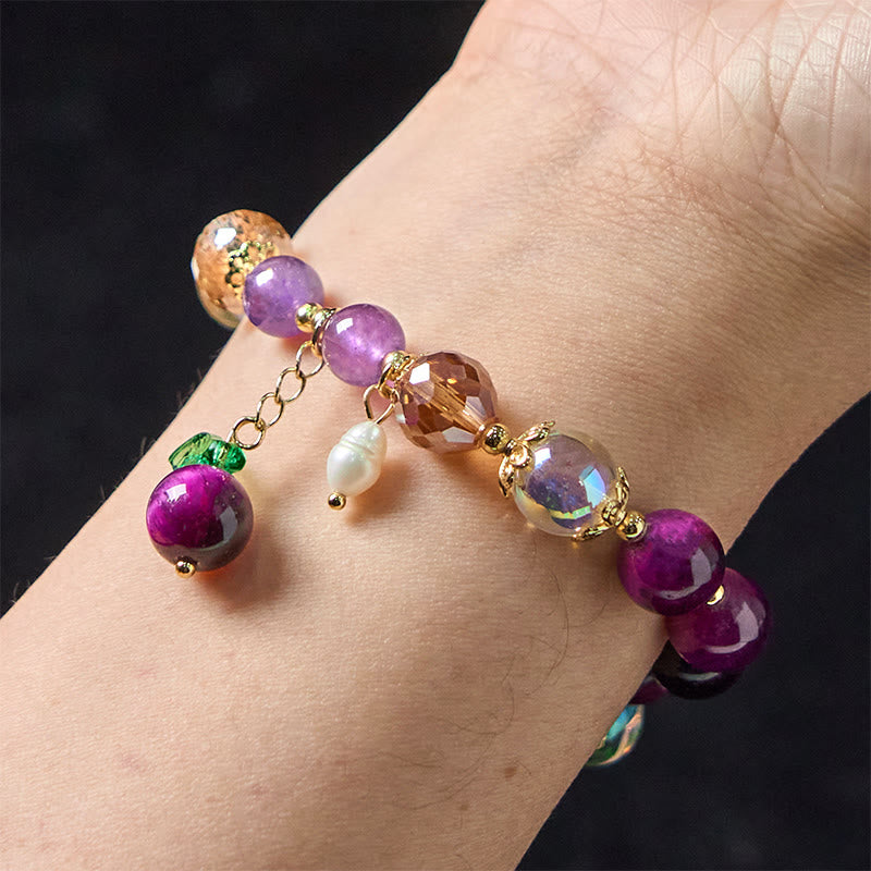 Bracelet de protection œil de tigre rouge 10 mm pour femme