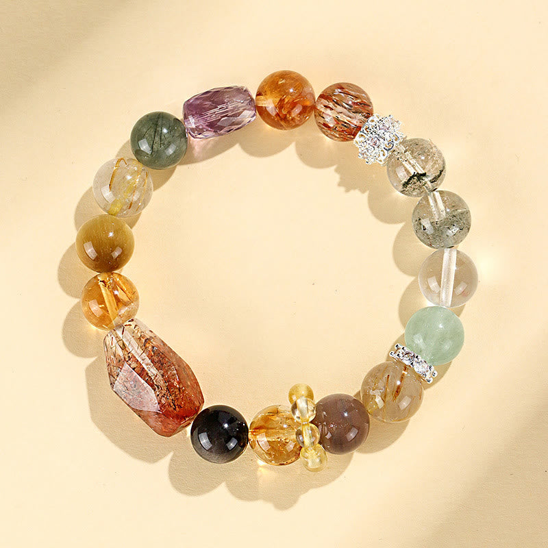 Bracelet de guérison en cristal œil de tigre Super Seven de 10 mm