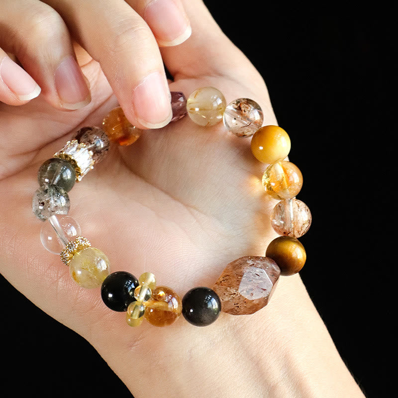 Bracelet de guérison en cristal œil de tigre Super Seven de 10 mm