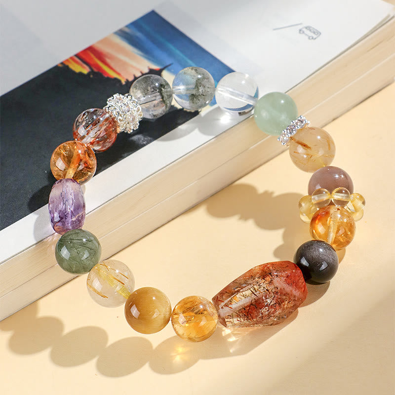 Bracelet de guérison en cristal œil de tigre Super Seven de 10 mm