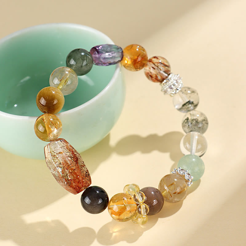 Bracelet de guérison en cristal œil de tigre Super Seven de 10 mm