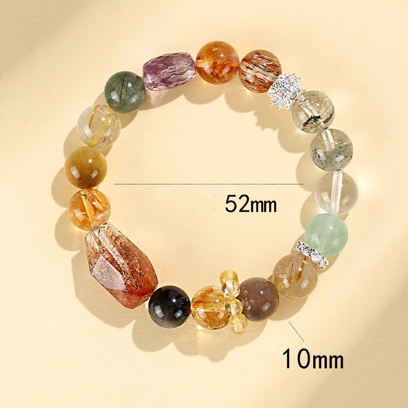 Bracelet de guérison en cristal œil de tigre Super Seven de 10 mm