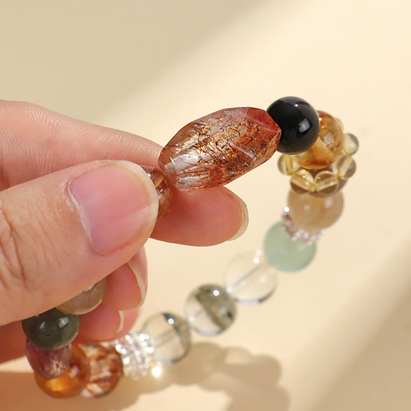 Bracelet de guérison en cristal œil de tigre Super Seven de 10 mm