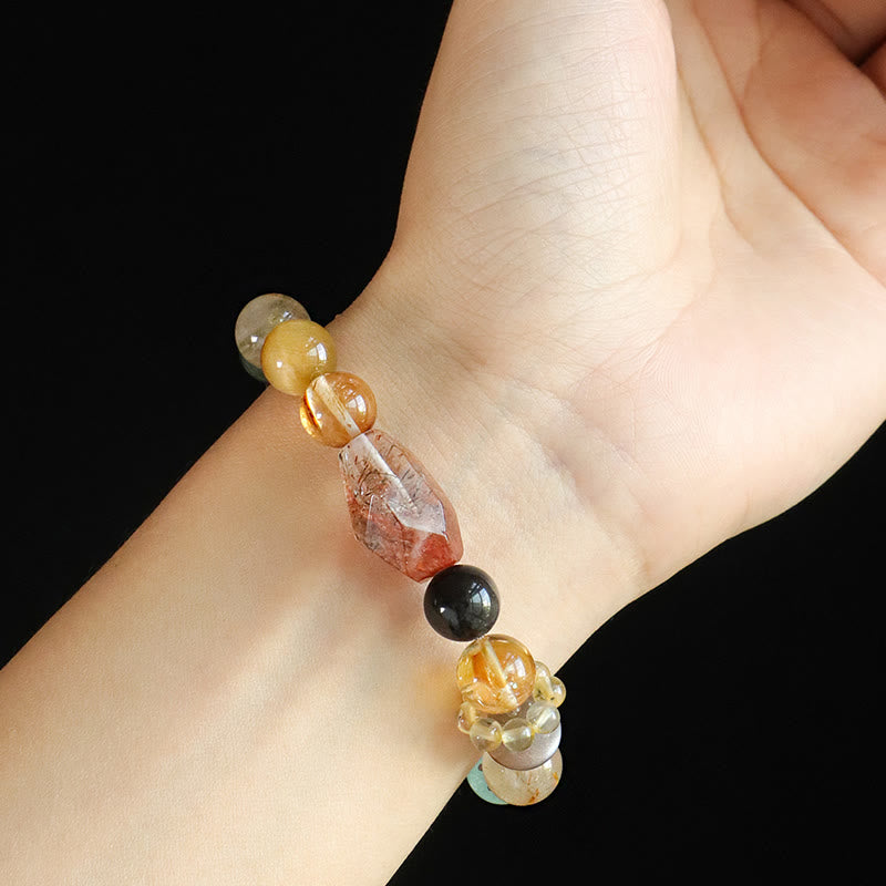 Bracelet de guérison en cristal œil de tigre Super Seven de 10 mm