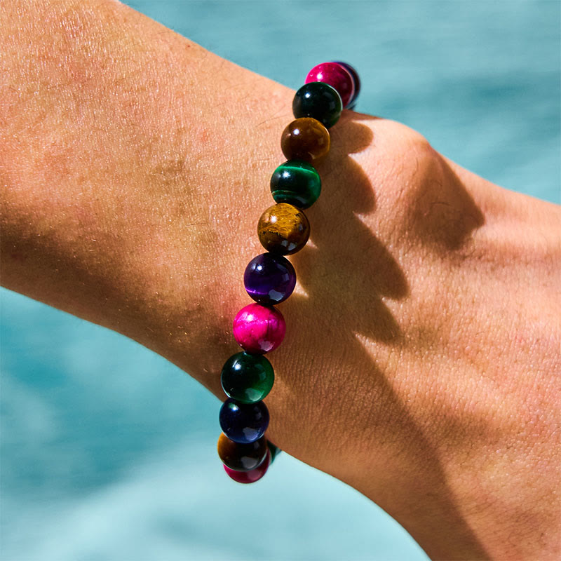 Bracelet œil de tigre 10 mm pour le courage et la force intérieure