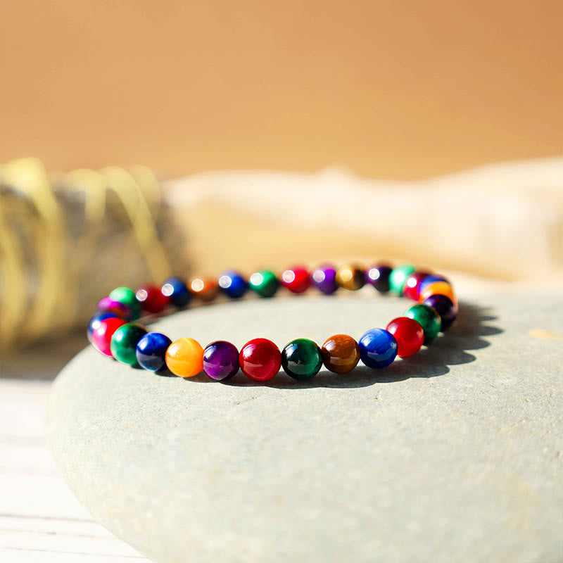 Bracelet Courage et Force en Oeil de Tigre 10 mm