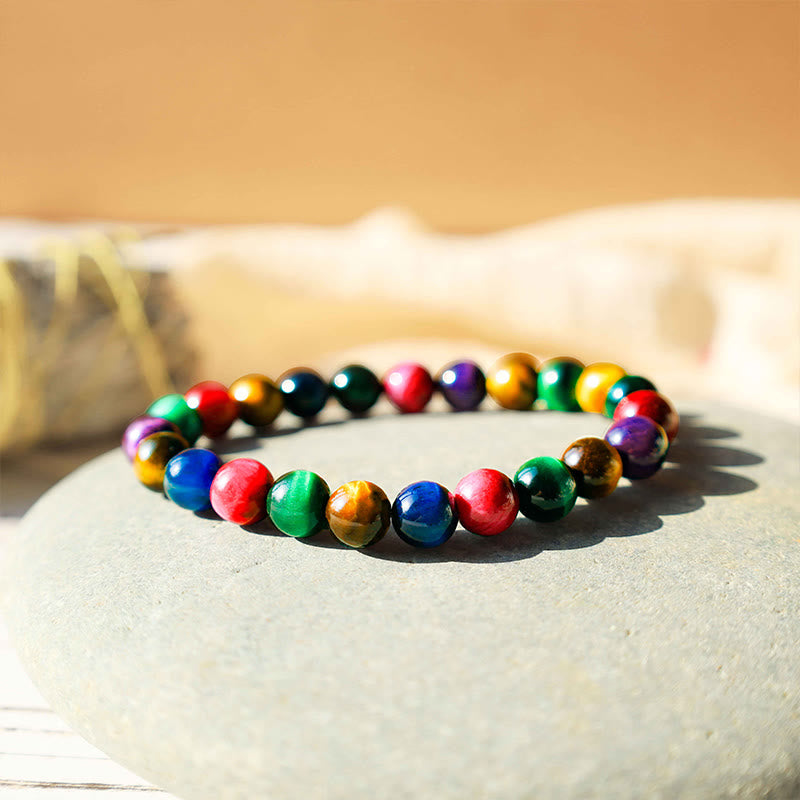 Bracelet Courage et Force en Oeil de Tigre 10 mm
