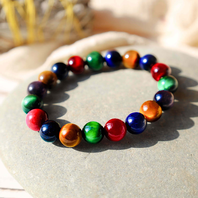 Bracelet Courage et Force en Oeil de Tigre 10 mm