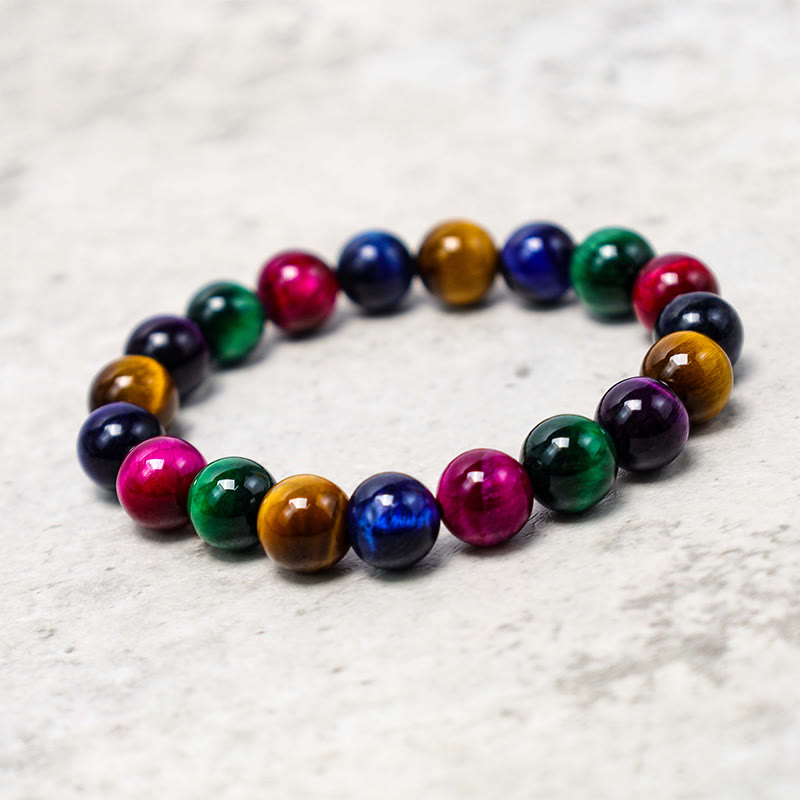 Bracelet Courage et Force en Oeil de Tigre 10 mm