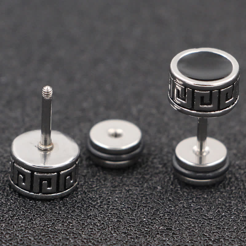 Boucles d'oreilles spirituelles en acier titane de 10 mm pour hommes