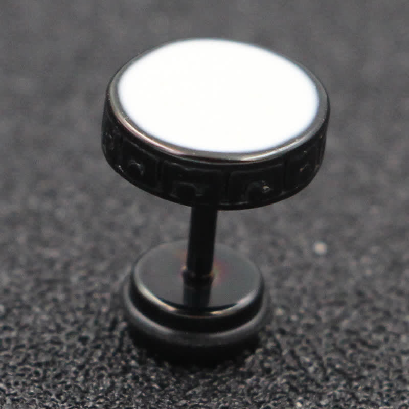 Boucles d'oreilles spirituelles en acier titane de 10 mm pour hommes