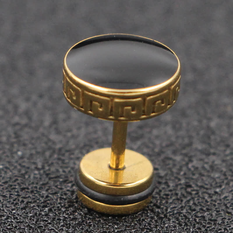 Boucles d'oreilles spirituelles en acier titane de 10 mm pour hommes