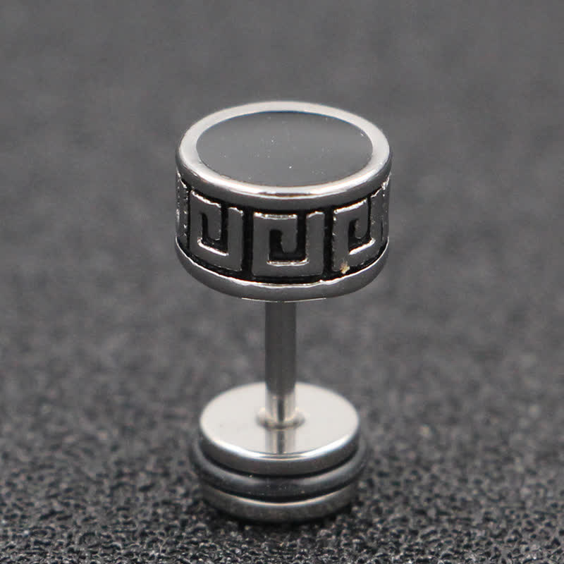 Boucles d'oreilles spirituelles en acier titane de 10 mm pour hommes