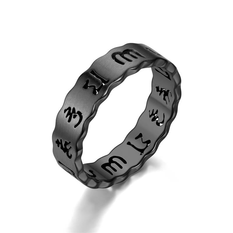Bague rotative Om Mani Padme Hum en acier titane de 10 mm