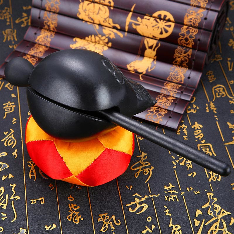 Tambour poisson en bois de 11,5 cm avec motif carpes koï | Méditation de pleine conscience