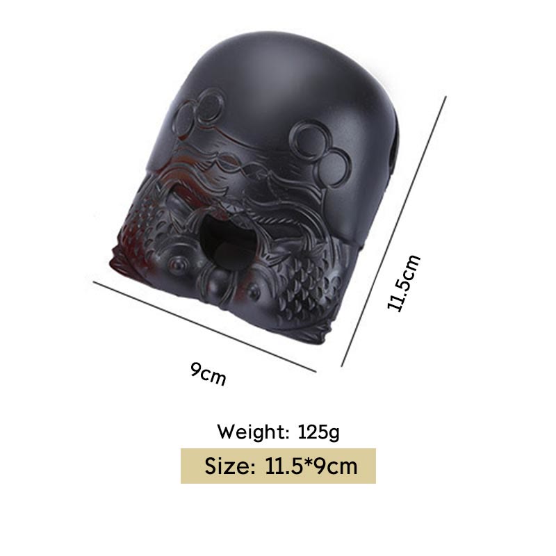 Tambour poisson en bois de 11,5 cm avec motif carpes koï | Méditation de pleine conscience