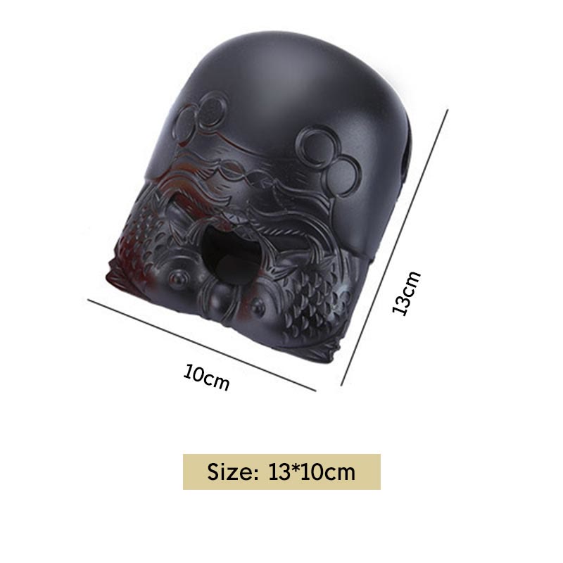 Tambour poisson en bois de 11,5 cm avec motif carpes koï | Méditation de pleine conscience