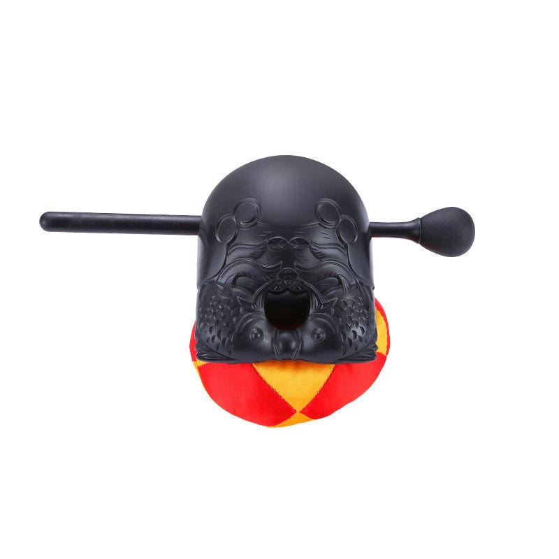 Tambour poisson en bois de 11,5 cm avec motif carpes koï | Méditation de pleine conscience