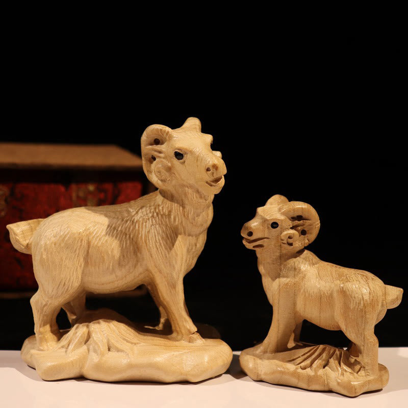 Statue en bois de 11,5 cm représentant le personnage Fu de l'Année du Serpent, décoration d'intérieur