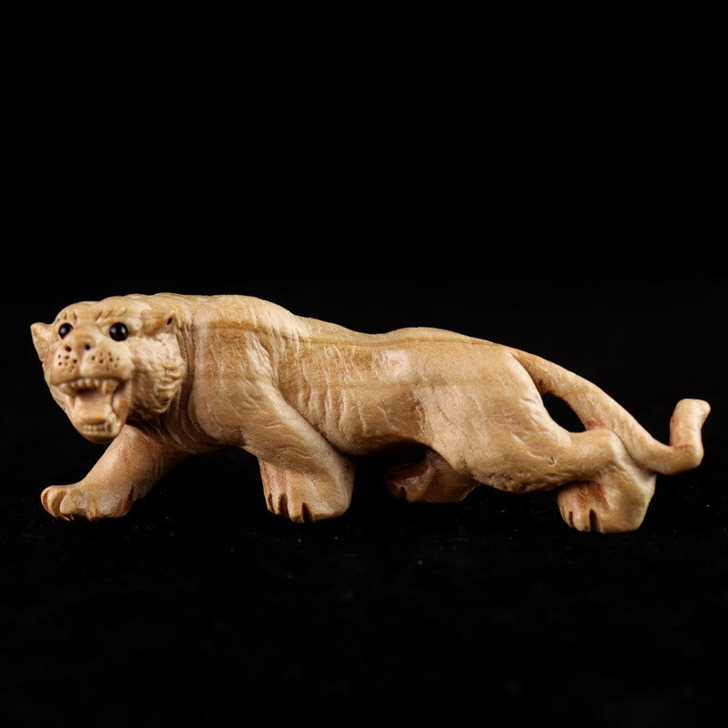Statue en bois de 11,5 cm représentant le personnage Fu de l'Année du Serpent, décoration d'intérieur