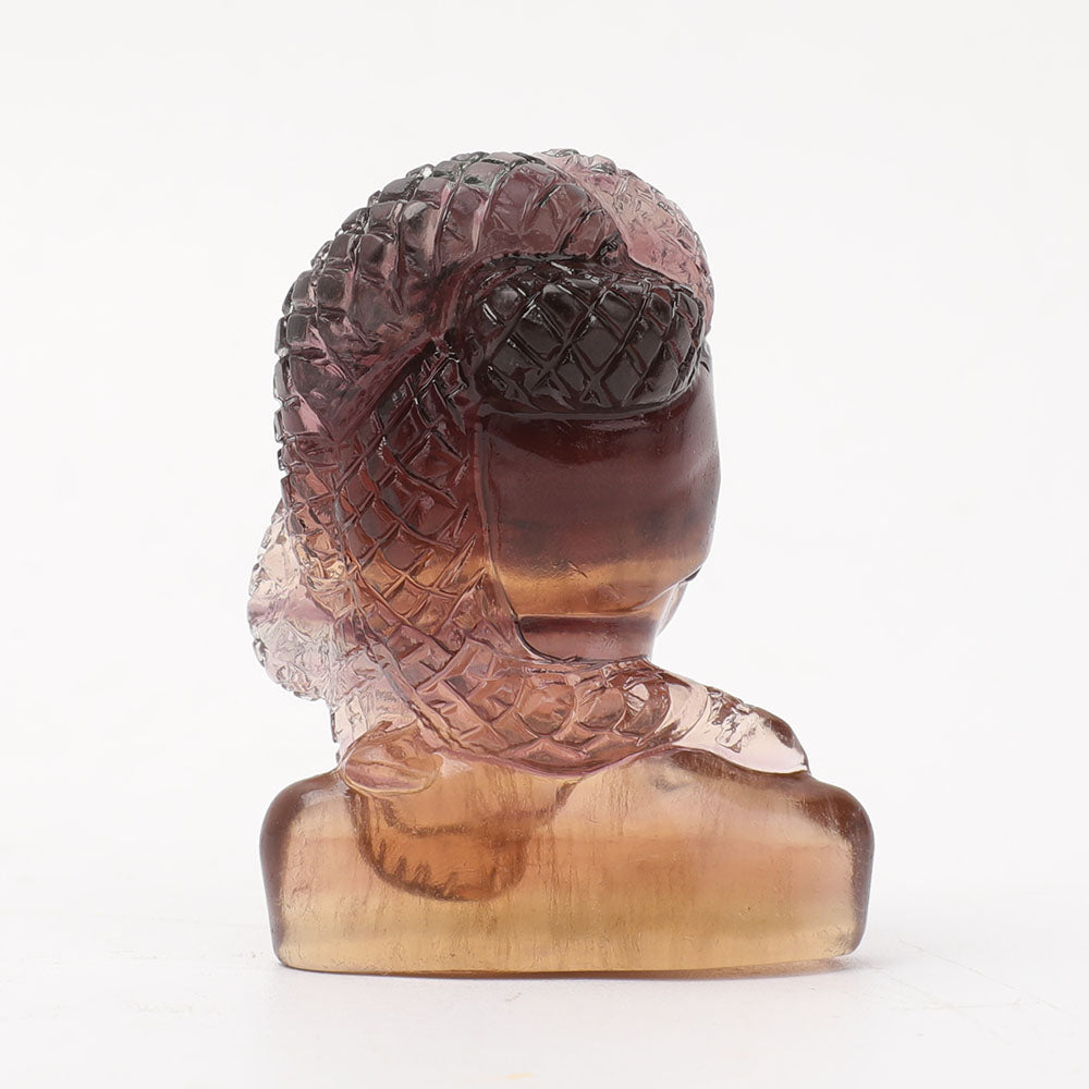 11.7in Fluorite Medusa Crystal Figurine Carving