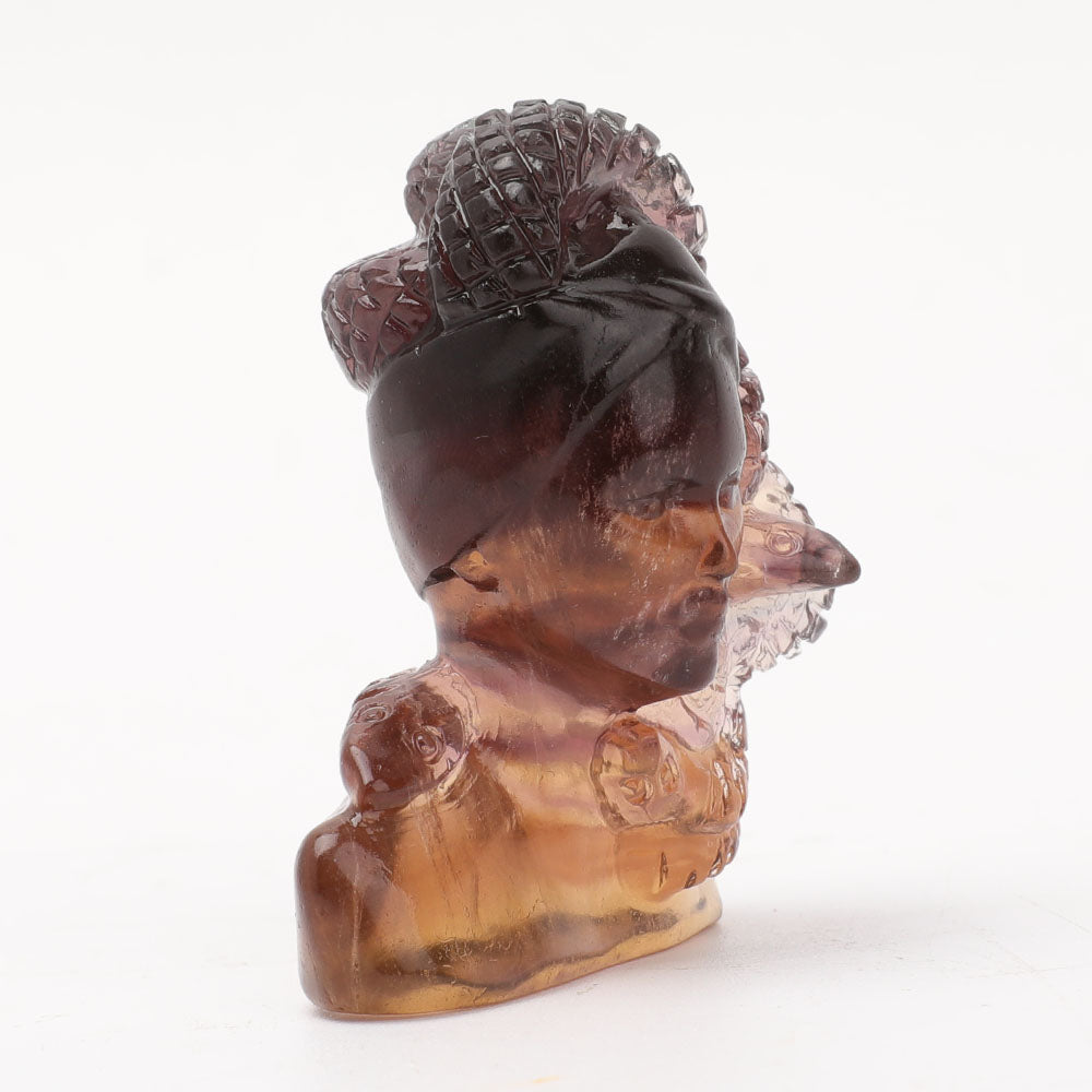 11.7in Fluorite Medusa Crystal Figurine Carving