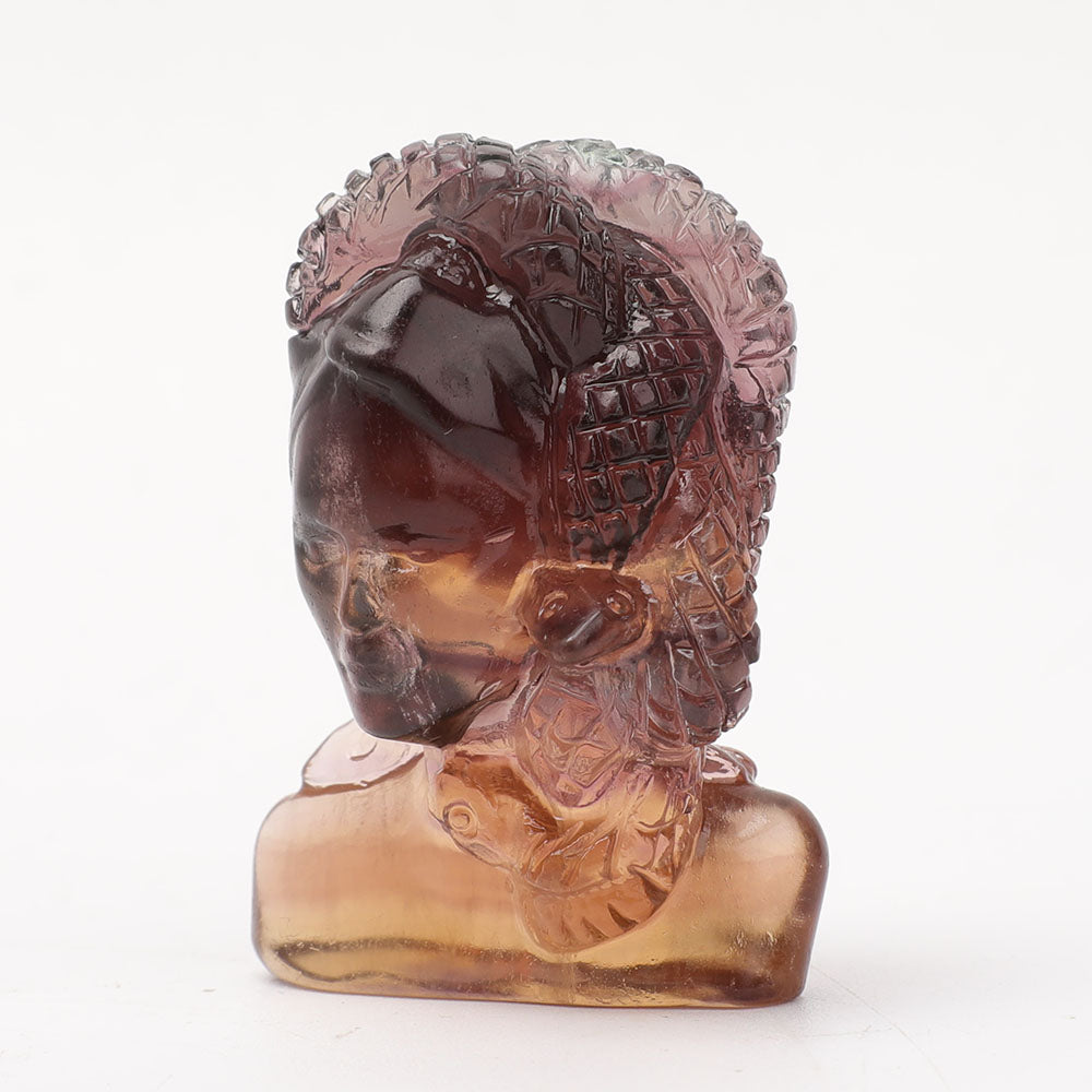 11.7in Fluorite Medusa Crystal Figurine Carving